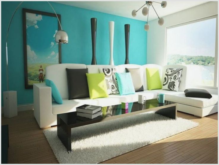 Выбор цвета стен в гостиной и оформление с помощью панно, картин и фотообоев
