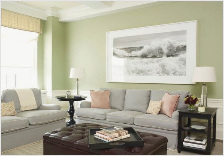 Выбор цвета стен в гостиной и оформление с помощью панно, картин и фотообоев